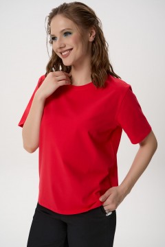 Футболка красная из плотного хлопка Elza