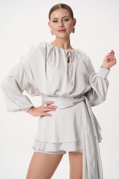 Платье мини жемчужного цвета оригинальное Elza(фото2)