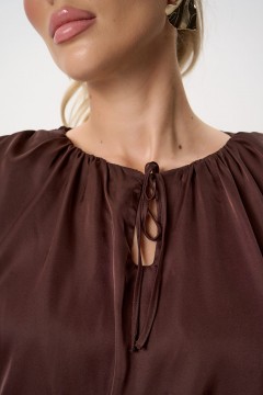 Платье мини шоколадного цвета оригинальное Elza(фото4)