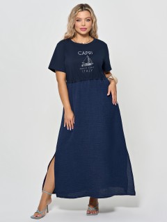 Платье комбинированное с разрезами по низу Dora(фото3)