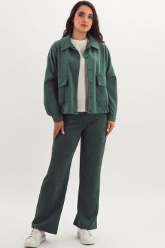 Брюки светло-зелёные из искусственной замши Braslava