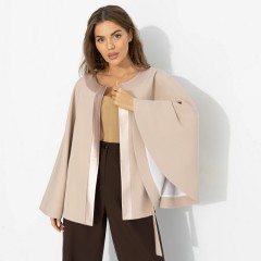 Жакет‑кейп бежевый на подкладе Charutti(фото3)