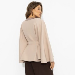 Жакет‑кейп бежевый на подкладе Charutti(фото6)