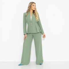 Костюм-двойка зелёный с брюками Charutti(фото4)