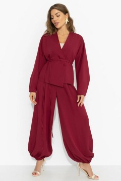 Костюм-двойка бордовый с брюками Charutti