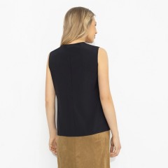 Блузка тёмно-синяя без рукавов Charutti(фото6)