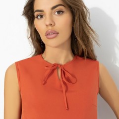 Блузка без рукавов в цвете терракот Charutti(фото3)