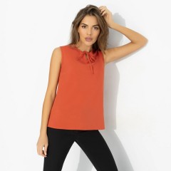 Блузка без рукавов в цвете терракот Charutti(фото4)