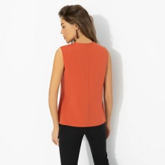 Блузка без рукавов в цвете терракот Charutti(фото5)