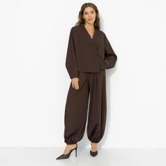 Костюм-двойка коричневый с брюками Charutti(фото5)