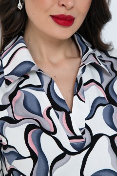 Блузка женская кофейного цвета с короткими рукавами Diolche(фото4)