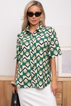 Рубашка женская с абстрактным принтом Оливи №3 Valentina
