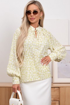 Блузка цвета лайм с цветочным принтом Челси №10 Valentina