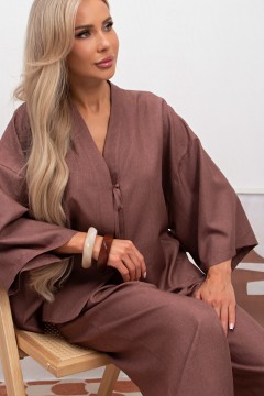 Костюм-двойка коричневый с брюками Юкка №2 Valentina(фото3)