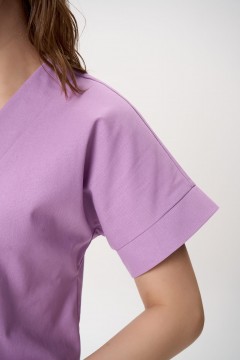 Костюм льняной сиреневый с брюками Elza(фото7)