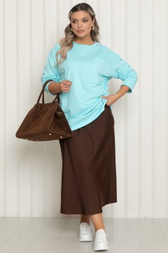 Юбка-макси из шёлка шоколадного цвета Agata(фото4)