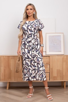 Платье трикотажное с поясом Октавия №14 Valentina(фото2)