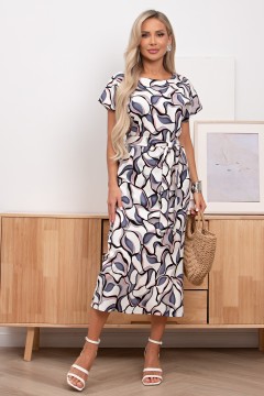 Платье трикотажное с поясом Октавия №14 Valentina(фото5)