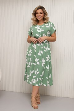 Платье зелёное с поясом Летти №6 Valentina(фото3)