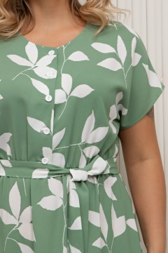 Платье зелёное с поясом Летти №6 Valentina(фото5)