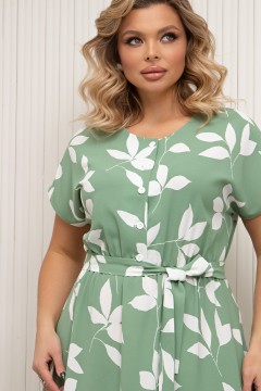 Платье зелёное с поясом Летти №6 Valentina(фото4)