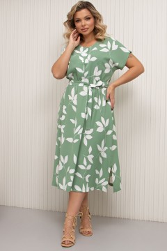 Платье зелёное с поясом Летти №6 Valentina