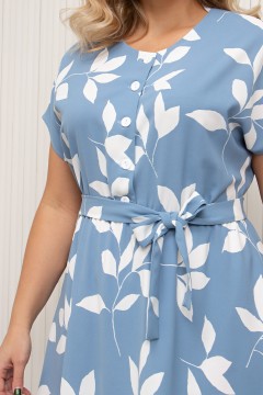 Платье голубое с поясом Летти №5 Valentina(фото4)
