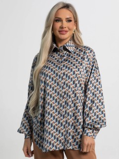 Блузка бежевая с интересным принтом LT collection(фото6)