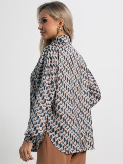 Блузка бежевая с интересным принтом LT collection(фото7)