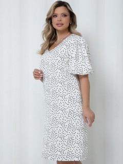 Платье миди белое в горошек Agata(фото4)