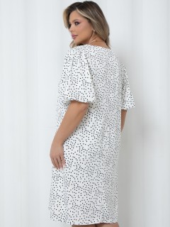 Платье миди белое в горошек Agata(фото6)