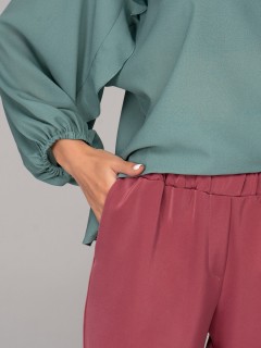 Брюки на резинке в цвете пыльная роза 48 размера Elza(фото4)