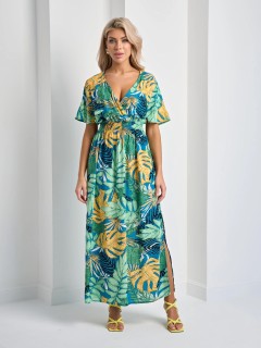 Платье длинное лёгкое с коротким расклешенным рукавом Jetty(фото6)