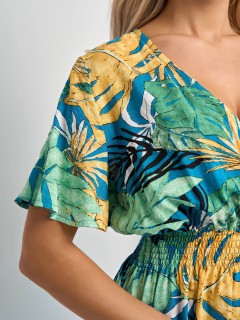 Платье длинное лёгкое с коротким расклешенным рукавом Jetty(фото5)