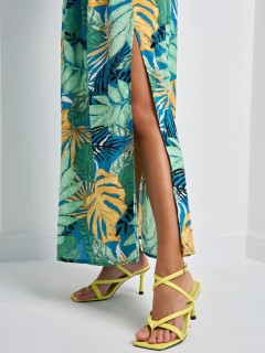 Платье длинное лёгкое с коротким расклешенным рукавом Jetty(фото7)