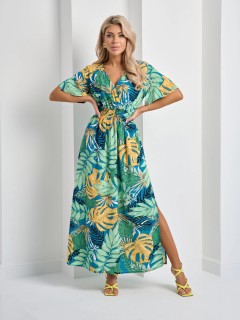 Платье длинное лёгкое с коротким расклешенным рукавом Jetty(фото4)