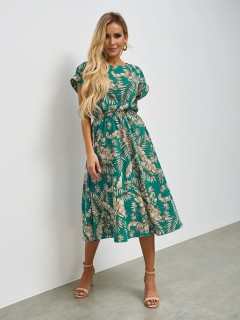 Платье миди бирюзовое с принтом Jetty(фото6)