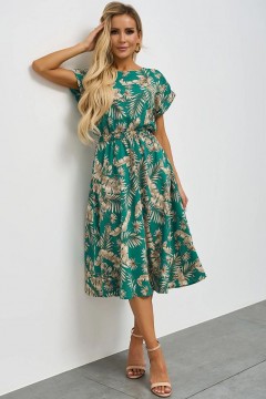 Платье миди бирюзовое с принтом Jetty