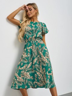 Платье миди бирюзовое с принтом Jetty(фото2)