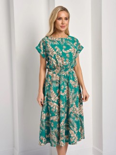 Платье миди бирюзовое с принтом Jetty(фото5)