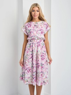 Платье миди розовое с принтом Jetty(фото3)