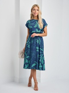 Платье миди тёмно-синее с принтом Jetty(фото2)