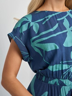 Платье миди тёмно-синее с принтом Jetty(фото4)