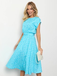 Платье миди голубое с цветочным принтом Jetty(фото7)