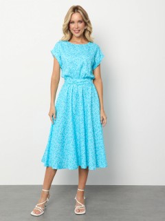 Платье миди голубое с цветочным принтом Jetty(фото2)