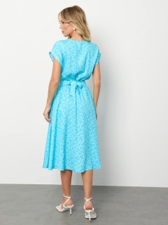 Платье миди голубое с цветочным принтом Jetty(фото6)