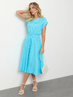 Платье миди голубое с цветочным принтом Jetty(фото5)