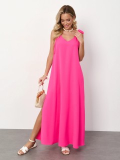 Сарафан длинный розового цвета с разрезами  Jetty(фото6)