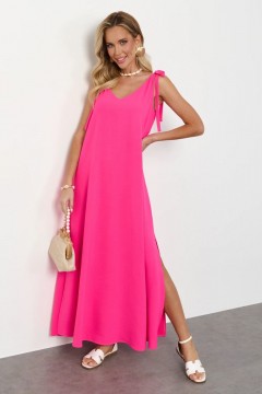 Сарафан длинный розового цвета с разрезами  Jetty