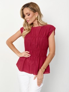 Блузка тёмно-красная из хлопка Jetty(фото5)